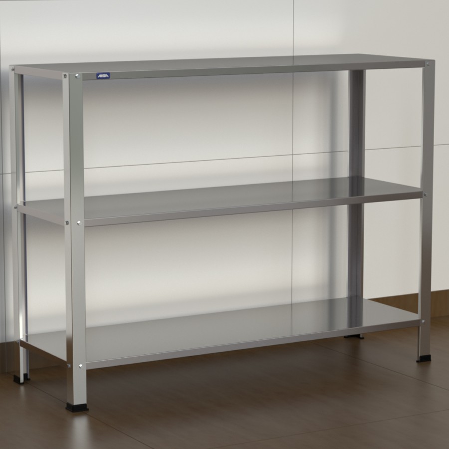 Estante Armário Prateleira Inox 3 Bandejas 400 X 1200 Aisa